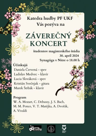 ZÁVEREČNÉ KONCERTY ŠTUDENTOV BC. A MGR. ŠTÚDIA 2024